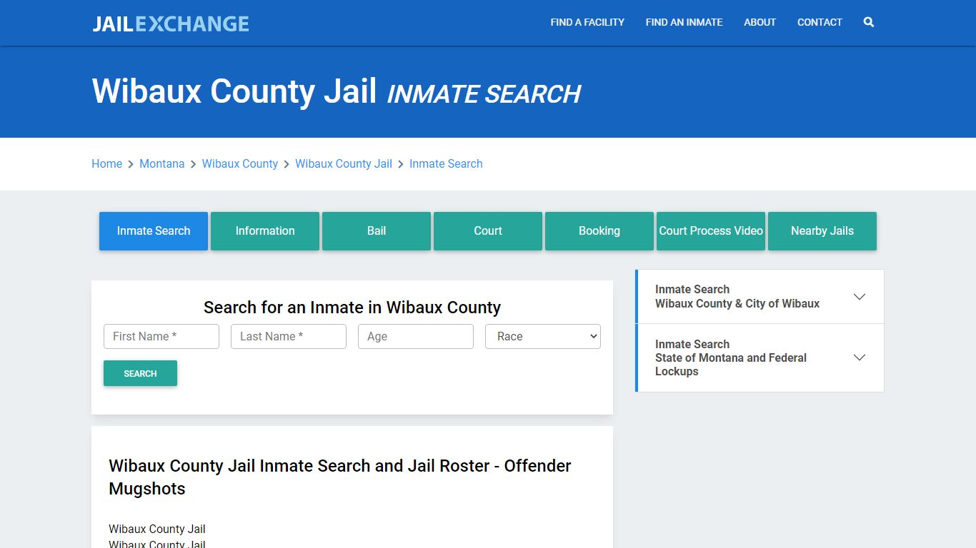 Wibaux County Jail, MT Inmate Search: Roster & Mugshots