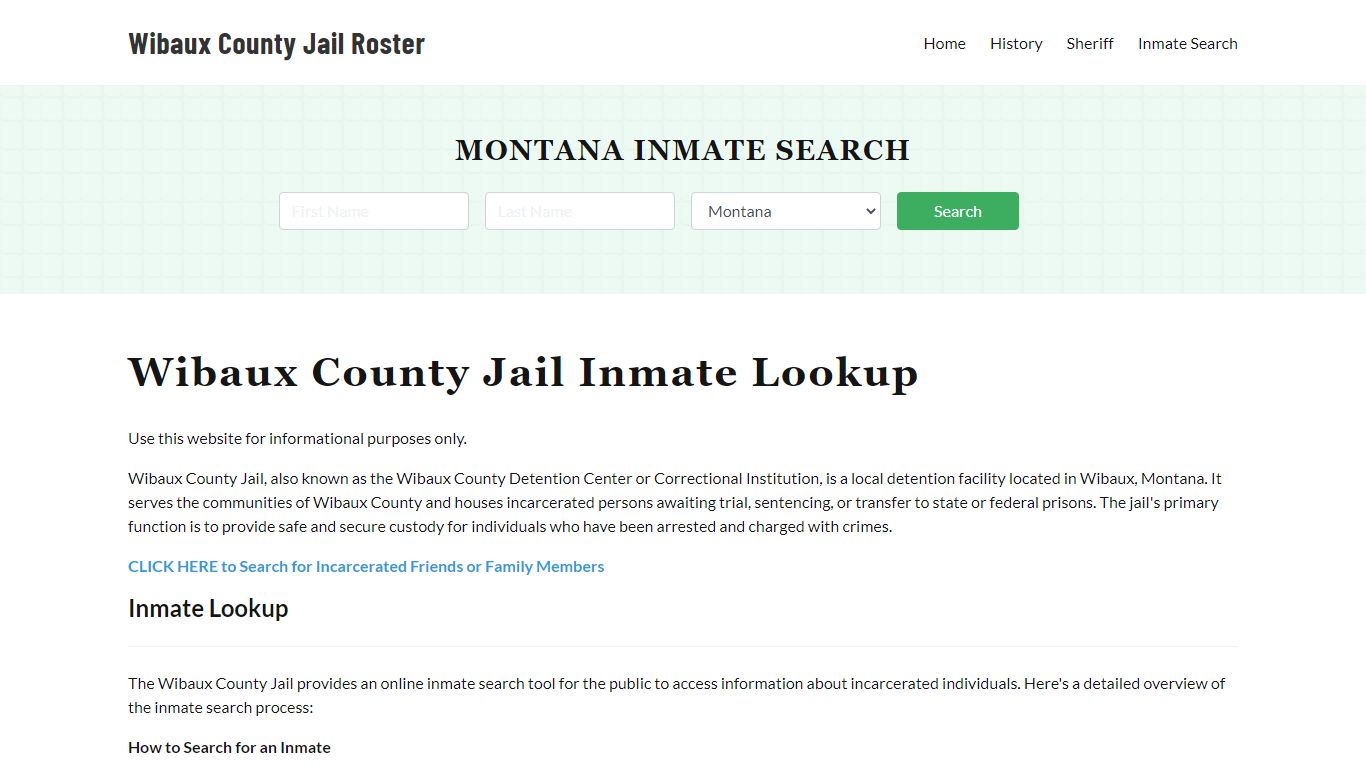 Wibaux County Jail Roster Lookup, MT, Inmate Search