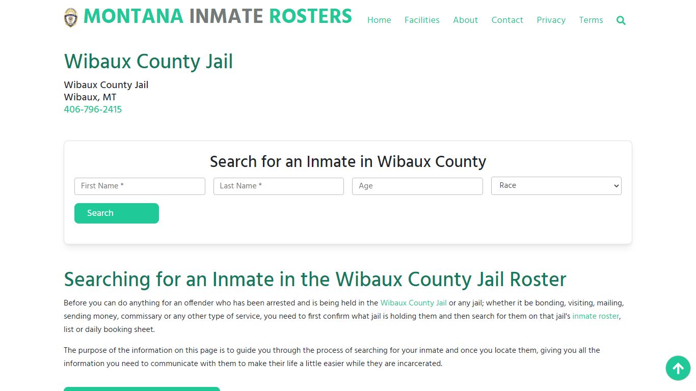 Wibaux County Jail MT: Inmate Search & Roster